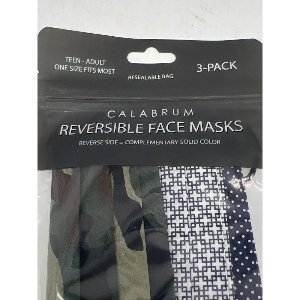 Calabrum Reversible Face Mask 3-Pack OSFM <3 - Picture 4 of 4